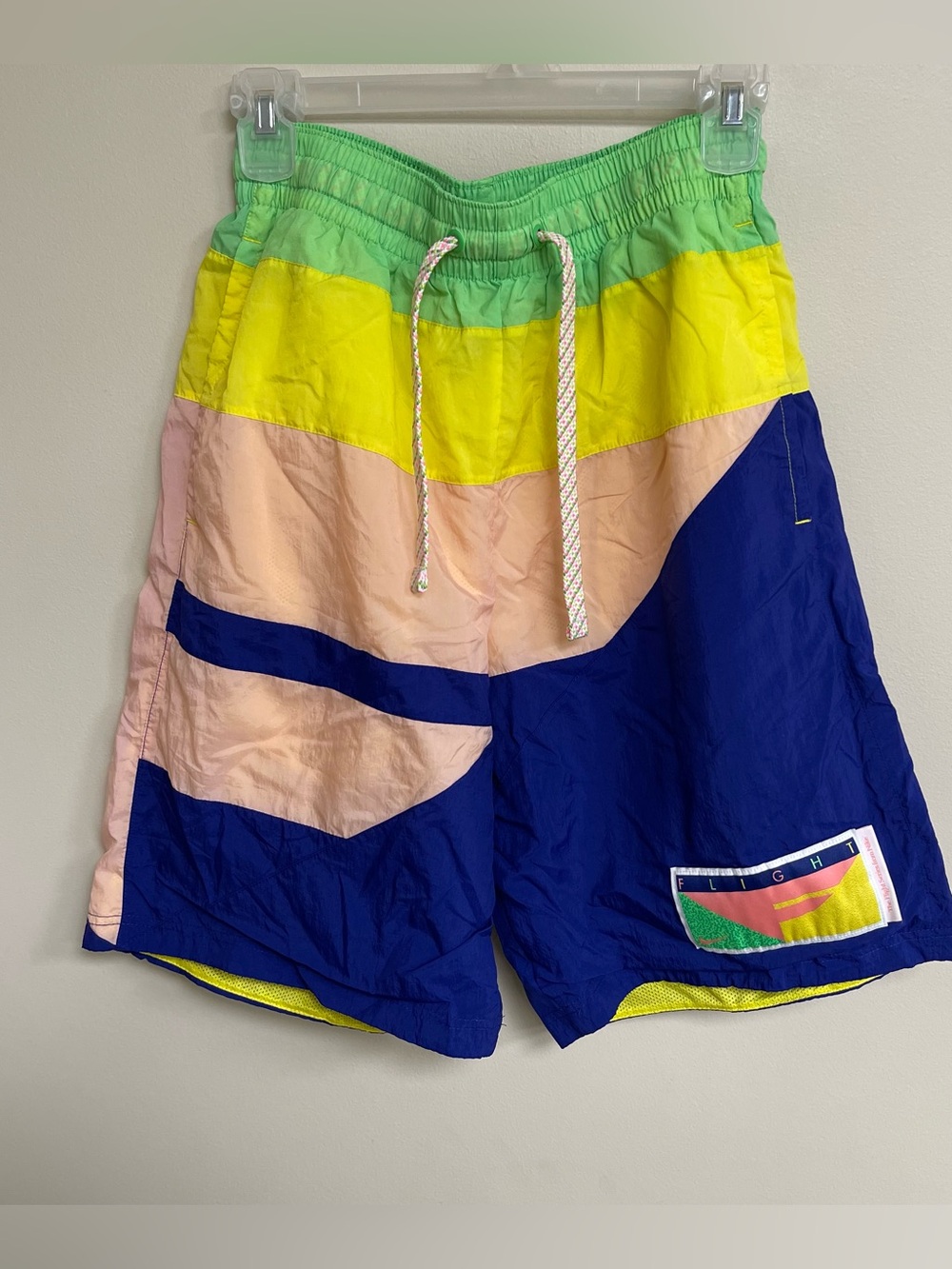 Nike Flight Series Shorts Mens M Mesh Lined Retro 90s Color Block Windbreaker